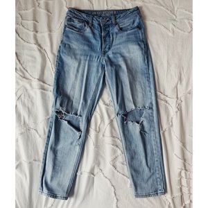 distressed ankle denim jeans